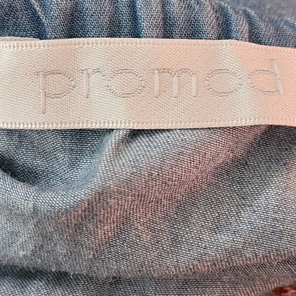 Promod Blue Chambray Beaded Strappy Maxi Dress w/ Pockets - Picture 7 of 9